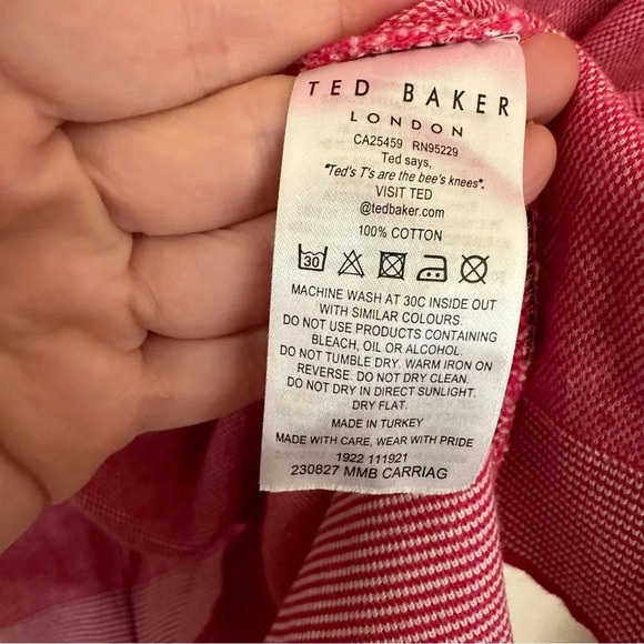 Ted Baker London Women’s Long Sleeve Pink Cotton Crewneck Sweater Size 6 GUC - Picture 8 of 11